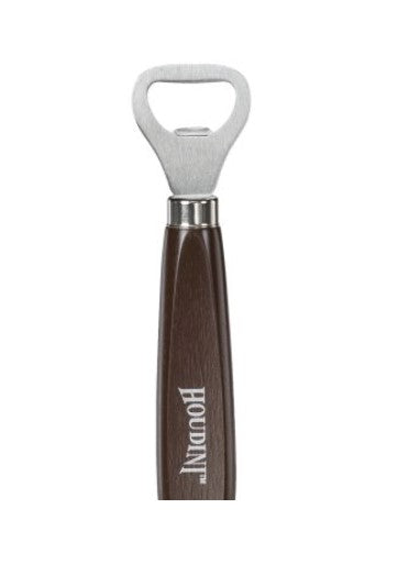 Houdini Bottle Opener with Black Wooden Handle Sleek Convenient New