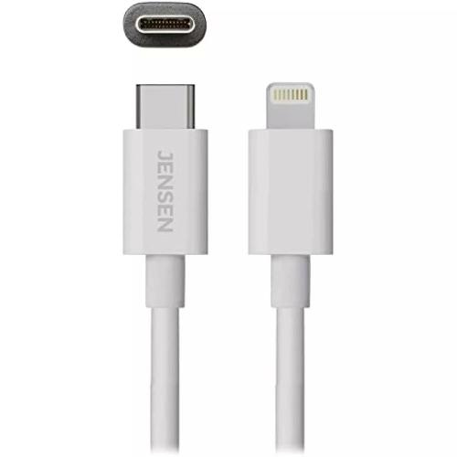 Jensen White 6 Ft Apple iPhone USB-C to MFI-Certified Lightning Power Sync Cable