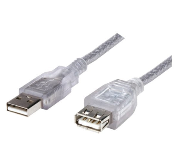 Manhattan 6' USB 2.0 Extension Cable Cord Six Feet Translucent Gold Connectors