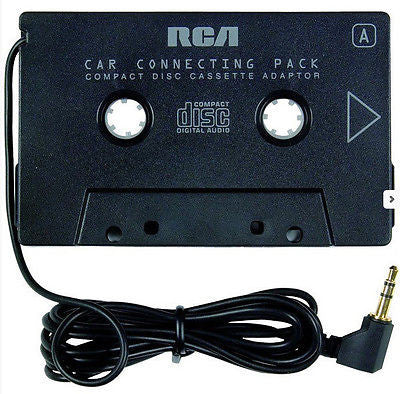 RCA Cassette Wired Playpack Adapter in Black with Stereo Mini Plug Car Auto Tape