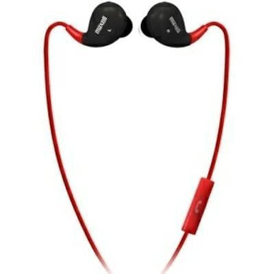 Maxell PURE FITNESS Earbuds with Mic Black Red Sweat Resistant