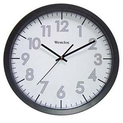 Westclox 14" Black Analog Indoor Wall Clock Second Hand Quartz