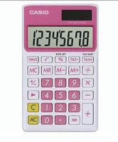 Casio 8 Digit Solar Plus Battery Calculator Auto Off Pink for Pocket or Purse