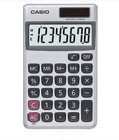 Casio 8 Digit Solar Plus Battery Calculator Auto Off Silver for Pocket or Purse