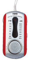Naxa AM FM Compact Portable Radio Red and Earbuds and Speaker