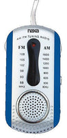 Naxa AM FM Compact Portable Radio Earbuds Speaker Blue