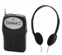 GPX AM FM Portable Radio Black With Speaker and Headphones Included New in Pkg