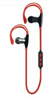 Supersonic Red Bluetooth Stereo Earbuds with Mic Remote Secure Fit for Sports