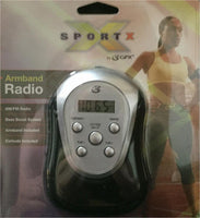GPX Digital AM FM Radio with Sport Armband and Earbuds New Black and Silver New