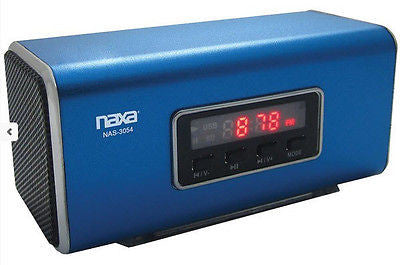 Naxa Blue Portable Rechargeable Speaker - PC iPod iPhone Rectangle
