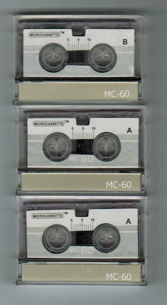 Three Pack MC60 Blank Microcassette Tapes Factory Sealed Ships from US Seller