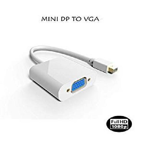 ONN White Mini Display Port to VGA Adapter for Projector or Laptop or Monitor