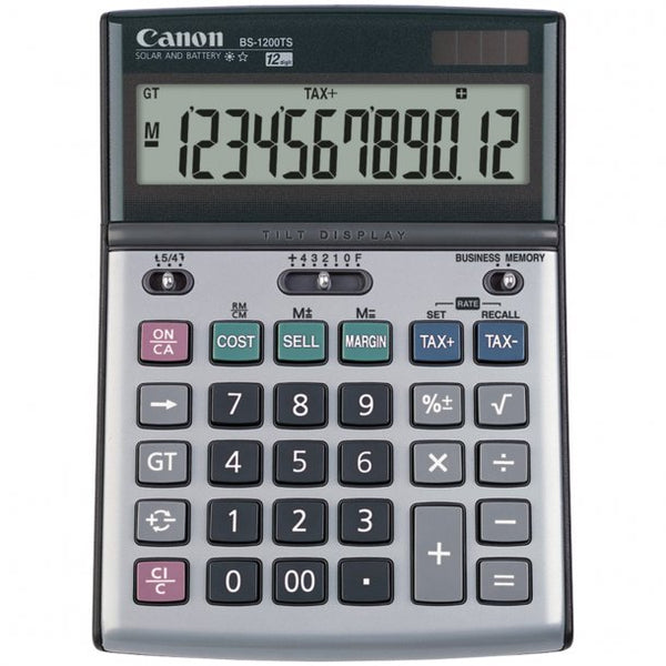 Canon 12 Digit Desktop Business Calculator Metallic Design and Tiltable Display