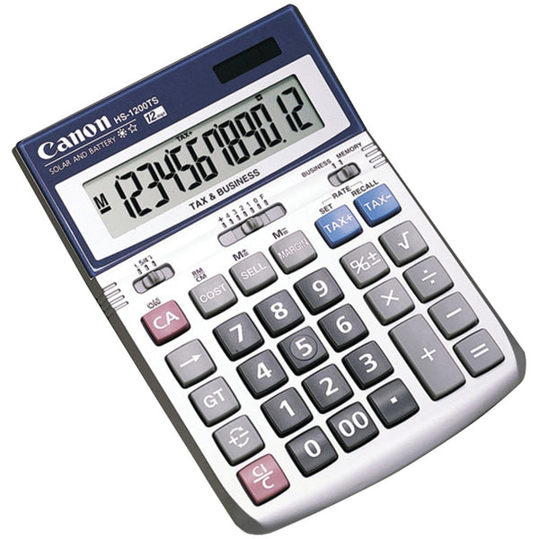 Canon 12 Digit Silver Desktop Business Calculator with Cost Sell Margin Tax