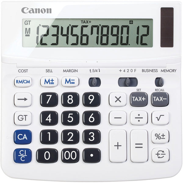 Canon 12 Digit White Desktop Business Calculator with Sell Margin Memory Tax