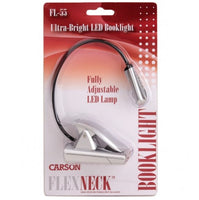 Carson Adjustable Flex Neck Booklight for Reading Knitting Sewing Crafts Silver