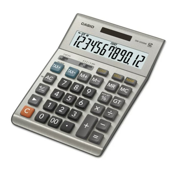 Casio 12-Digit Gray/Silver Desktop Calculator Cost Margin Tax Many Other Business Functions