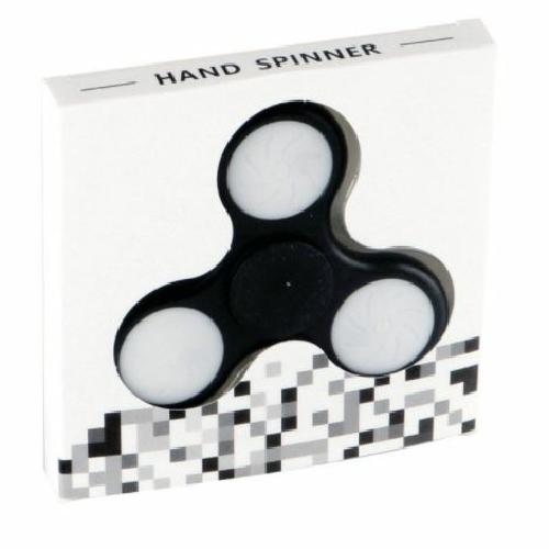Black and White Fidget Spinner with Red Green Blue Flashing Lights US Seller