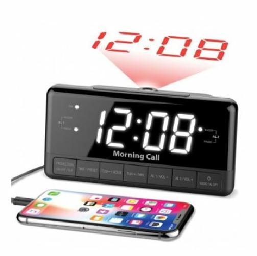 iLuv Morning Call 3 Projection FM Clock Radio Dual Alarm Phone Charging Port