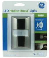 GE Brushed Nickel LED 60 Lumen Motion Boost Night Light with 2 Modes and Auto On