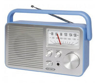 Jensen Black Blue or Green AM FM Portable AC DC Table or Shop Radio with Audio Input