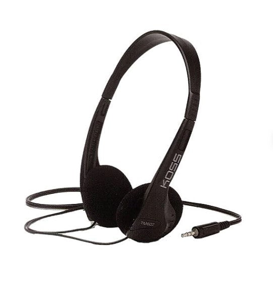 Koss Black Lightweight Stereo Headphones Four Foot Cord