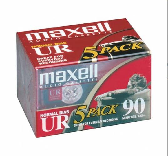 Maxell 5 PACK Normal Bias Type I EQ Blank Cassette Tape UR90 Recording