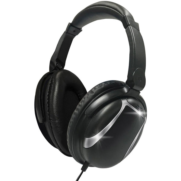 Maxell Lightweight Enhanced 40mm Bass Noise Isolating Headphones Black with Mic