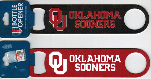 OU Oklahoma Sooners 7" Stainless Steel 2-Sided Beer Bottle Opener Ships from USA