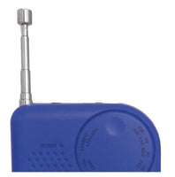 ProScan AM FM Compact Portable Radio Blue with Speaker and Headphone Jack