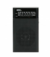 QFX Black Compact AM FM Shortwave Radio Speaker Headphone Jack Antenna LED Tuner