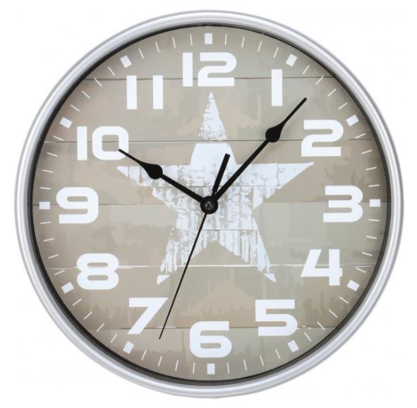 Timekeeper 10" Diameter Star Wall Clock Hour Min Sec Lightweight