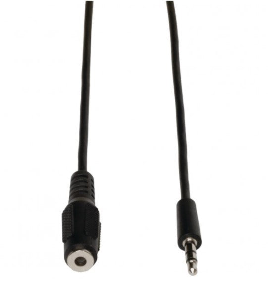 Tripp Lite 3.5mm Stereo Headphone Extension Cable 25 Foot Black Nickel Plate Connectors