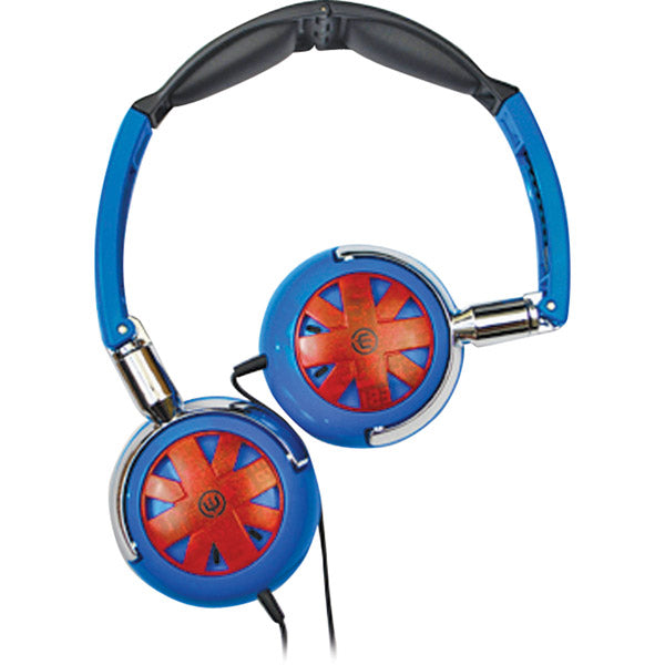 Wicked Tour WI8100 Blue with Red Headphones 40mm Drivers 4Ft Cord 20-20K Hz