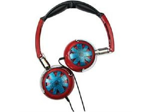 Wicked Tour WI8102 Red with Blue Headphones 40mm Drivers 4Ft Cord 20-20K Hz